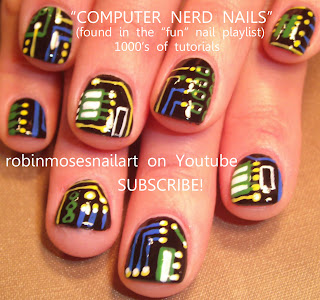 geek nail art and computer geek nails ~ Nail Art Design